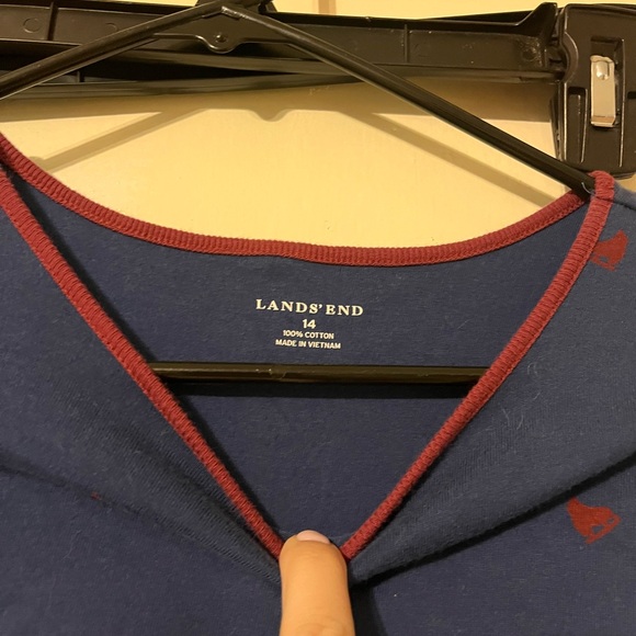 Lands' End Blue Top with Red Trim - Picture 2 of 4